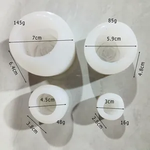 Stampi per sfere di ghiaccio in silicone a forma di rosa in 4 dimensioni con misure.