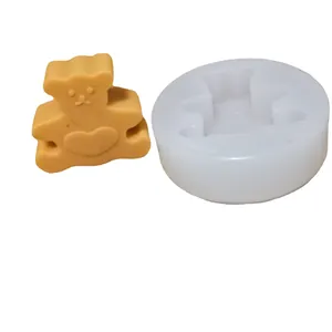 Cute teddy bear shaped silicone mold for handmade scented candles and chocolate DIY crafts