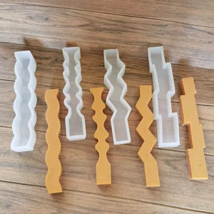 Molde de Silicona para Velas de Tira Larga Irregular DIY Onda Zigzag Geométrico Aromaterapia Yeso Chocolate Artesanía