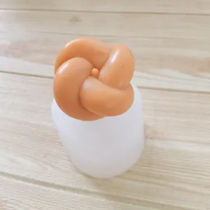 Detail of a silicone mold for making knotted yarn ball candles or gypsum stones.