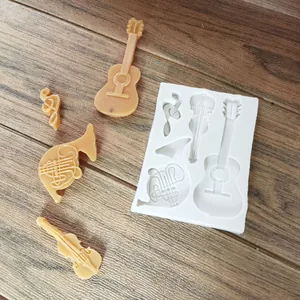 Musikinstrument Silikonform für Fondant Schokolade und Tortendekoration Topper