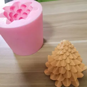 Stampo in silicone per albero di Natale 3D per candele e decorazioni per torte a scaglie
