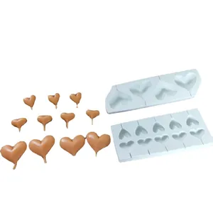Professionelle herzförmige Silikon-Lollipop-Formen für DIY-Schokolade und Kuchendekoration.