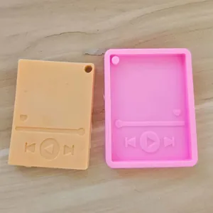 Molde de Silicona con Forma de Reproductor MP3 para Llavero de Resina Epoxi DIY Colgante de Aromaterapia para Coche