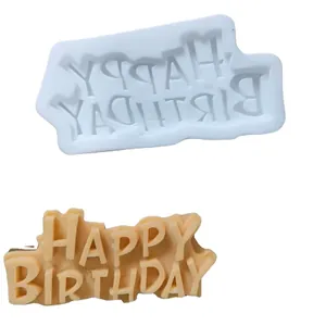 HAPPY BIRTHDAY silicone cake topper mold for fondant chocolate baking decorations