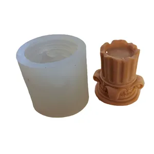 Molde de silicona de columna romana vintage para velas aromáticas y decor de yeso