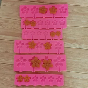 Flower Silicone Lollipop Mold Chrysanthemum Sunflower Shape Chocolate Fondant Cake Decorating Tool Baking DIY Silicone Candy Mold