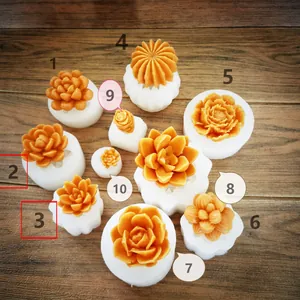 Succulent Flower Cluster Silicone Mold For Chocolate Mousse Cake Aroma Gypsum Candle DIY Handmade Craft Baking Tool White
