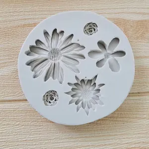 Stampo in silicone bianco a margherita per decorazione torte in fondente e cioccolato
