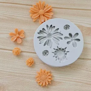 Stampo in Silicone a Forma di Fiore Margherita Rosa per Decorazione Torte in Pasta di Zucchero Cioccolato Strumento da Forno Fai da Te Articoli da Cucina