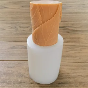 Leaf Pattern Cylindrical Silicone Mold For Aromatherapy Candle Plaster Making Chocolate Cake Baking DIY Craft Tools