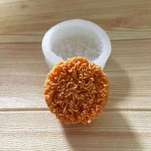 Close-up of instant noodle silicone mold with highly detailed noodle texture cake decoration