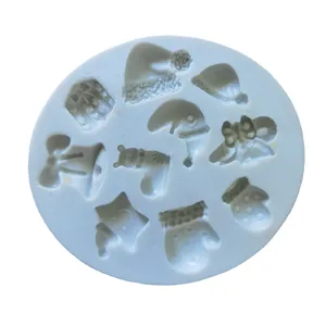 Veelzijdige ronde siliconen mal met kerstthema voor taartdecoratie en gereedschap voor koekjes.