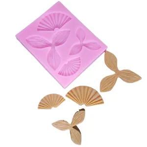 Moule en silicone éventail et fleur de narcisse pour décoration de gâteaux fondant