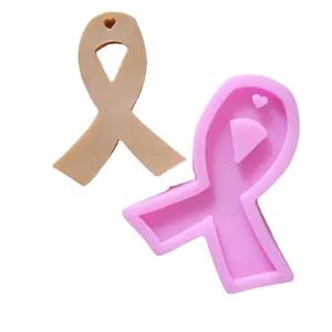 High-quality silicone heart ribbon mold for handmade keychains and car aroma pendants