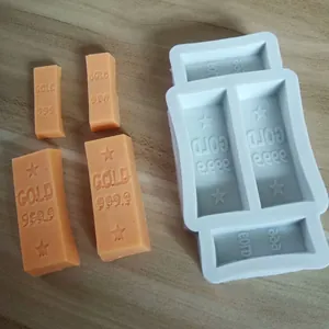 Simulated Gold Bar Silicone Mold 3D Gold Brick Shape Chocolate Fondant Cake Decoration Mold DIY Baking Tools Kitchen Gadgets