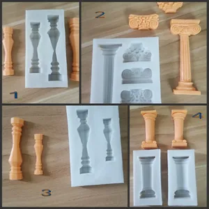 Moldes de Silicona de Columna Romana Vintage para Decoración de Pastelería de Chocolate Fondant Molde de Columna de Silicona Líquida DIY