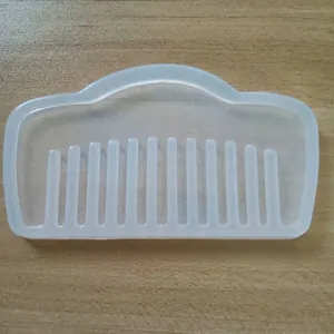 Molde de silicona translúcido en forma de peine para resina y joyería DIY.