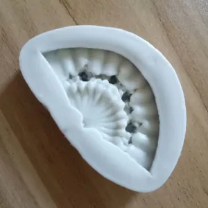 Detail view showing inner texture of classical fan-shaped silicone baking mold