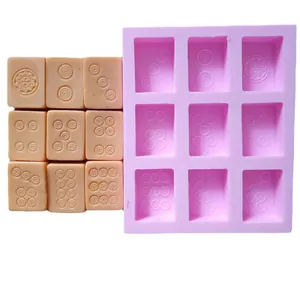 9-cavity mahjong tile shaped silicone mold for chocolate soap and DIY resin craft projects