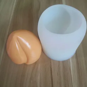 Vista dettagliata del grande stampo in silicone a pesca 3D con campione in gesso