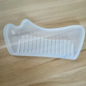 Molde de silicona transparente para peine de resina DIY, diseño vintage artesanal