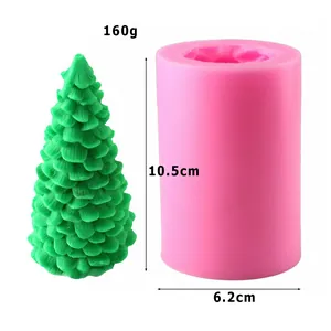 Stampo dettagliato in silicone per albero di Natale 3D per candele e decorazioni 10,5cm