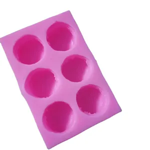 Roze 6-gaats siliconen macaronvorm voor doe-het-zelf bakken en chocolade maken