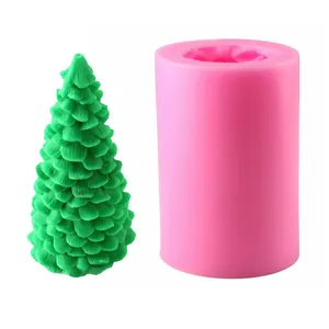 Stampo in Silicone per Albero di Natale 3D per Creazione di Candele Fai-da-te Sapone Aromaterapia Resina Decorazione per Torte