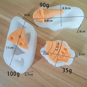 Dimensiones y peso de moldes de silicona para formas de helado y queso artesanal.