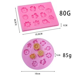 Dimensions et poids détaillés des moules en silicone pour fleurs