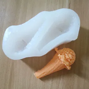 Molde de silicona de cono de helado con muestra para decoración de pasteles DIY