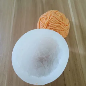Detailed interior texture of a 3D wool ball silicone mold for candles and DIY crafts