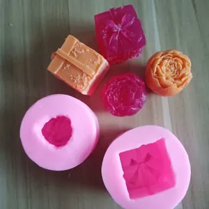 Molde de Silicona 3D de Bola de Flores de Rosa y Caja de Regalo para Decoración de Pasteles Chocolate Aromaterapia Yeso Bricolaje
