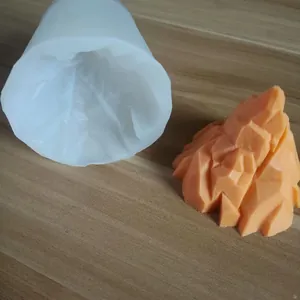 Close-up detail of 3D iceberg silicone mold alongside mountain-shaped cake decoration