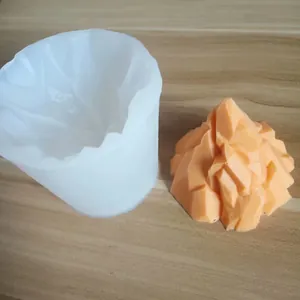 Detailed view of the 3D iceberg silicone mold and its finished mountain-shaped craft