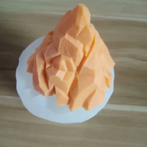 Macro view of 3D ice mountain silicone mold for professional cake and chocolate decorating