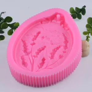 Stampo in silicone rosa per ciondolo alla lavanda con foro per appendere per fai da te