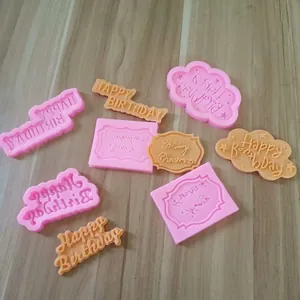 Buon Compleanno Buon Natale Lettera Stampo in Silicone per Decorazione Torte Fondente Fai Da Te Cioccolato Cottura