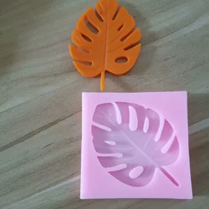 Detailed view of Monstera leaf silicone mold for cake decoration and DIY baking
