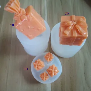 3D Gift Box Silicone Mold For Cake Decoration Chocolate Candy Making Liquid Silicone Baking Mold DIY Handcraft Tool