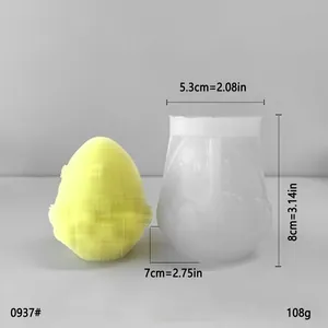 Dimensions détaillées du moule en silicone œuf de Pâques pour bougies et savons