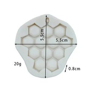 Detailed honeycomb silicone mold dimensions 5.5cm with 0.8cm depth and 20g weight