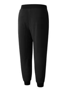 Pantalones de chándal negros de forro polar para hombre con cintura elástica para invierno