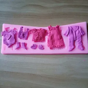 Babykleidung Silikonform für Fondant und Kuchendekoration, professionelles DIY Backwerkzeug