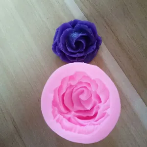 Stampo in silicone rosa 3D rosa per decorazione torte fondant con fiore viola