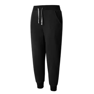 Vue détaillée du pantalon de jogging en polaire corail noire pour homme avec cordon de serrage