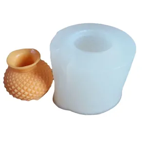 High-quality 3D textured vase silicone mold for DIY cake decoration and fondant crafts