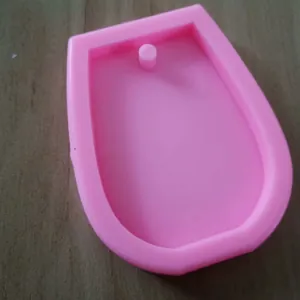 Detailed pink silicone mold in wine glass shape for DIY keychain and cake decor craft