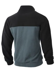 Rückansicht des zweifarbigen Herren-Fleece-Sweatshirts zeigt warme Textur und modisches Design